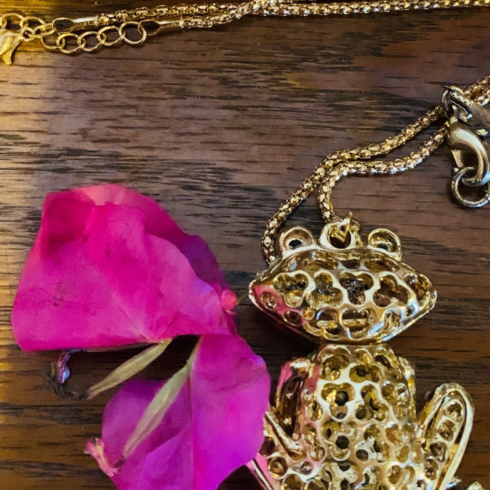 Betsey Johnson Necklace-Jeweled Frog - Picture 6 of 7